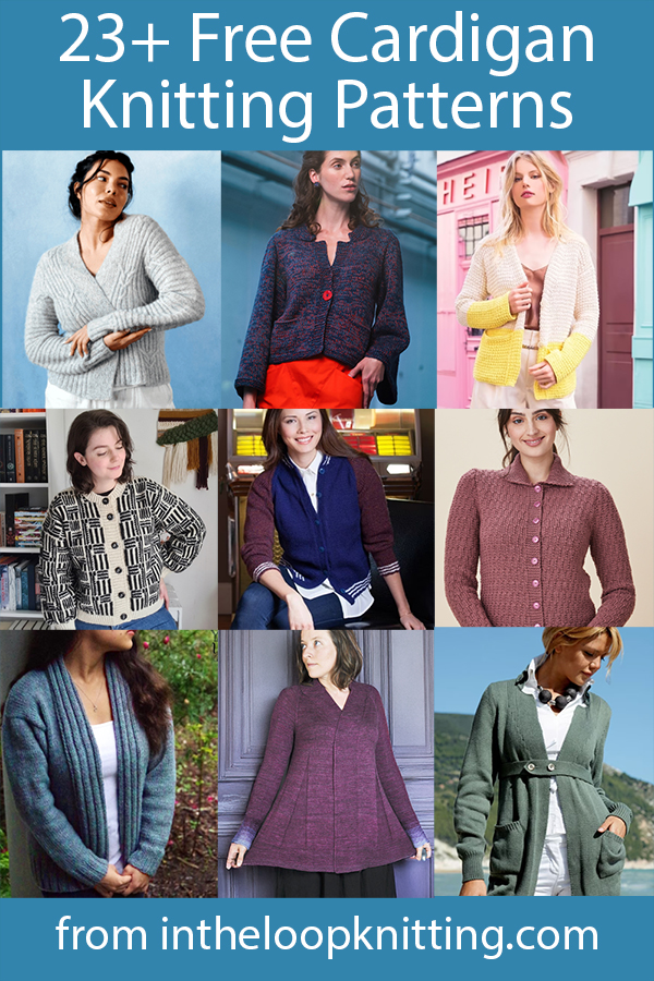Cardigan Sweater Knitting Patterns. Knitting patterns for long-sleeved sweaters - cardigans, boleros, and jackets. Most patterns are free. 